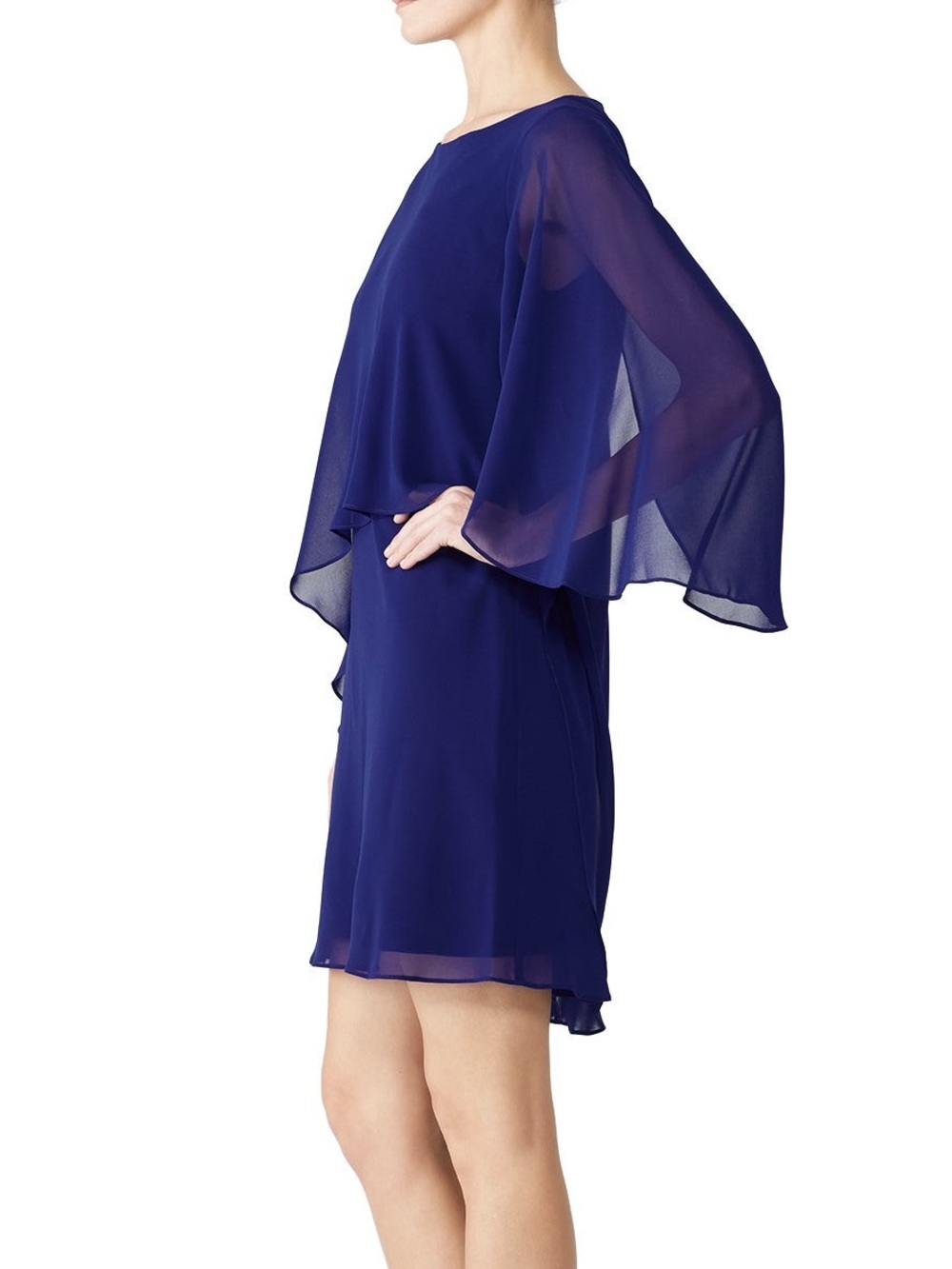 Lauren Ralph Lauren Apollonia Chiffon Cape Overlay Sz 6P Petite Ethereal Flowy